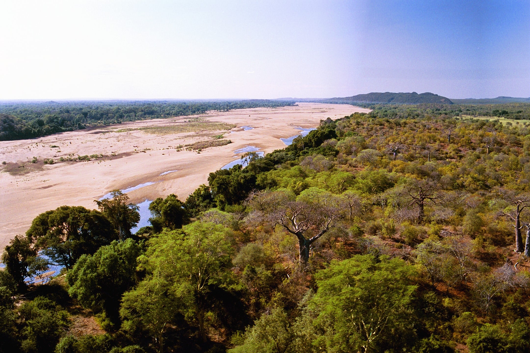 Aerial view of the Limpopo river